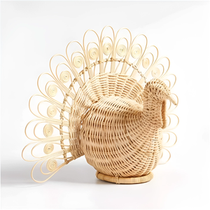 Gorgeous Attractive Peacock Rattan <b>Decorative</b> <b>Accents</b> Natural Handwoven Ornaments Home Decor From Vietnam Suppliers - Product Image 2