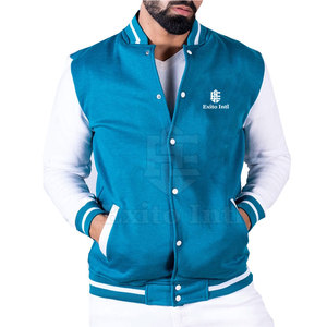 Nouvelle arrivée : Blouson universitaire décontracté pour homme en 100 % coton, personnalisable, col montant, logo frontal, haute qualité, respirant, hiver - Product Image 1