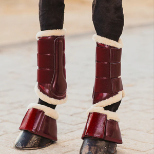 Botas de campana de caballo impermeables con forro exterior de poliéster de peluche de cuero PU diseñado durabilidad comodidad protección durante la conducción - Product Image 5