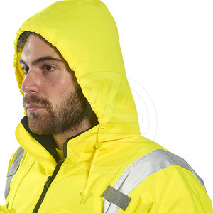 Chaqueta de Trabajo para Hombre, Cuello Alto, Logotipo Frontal, Ligera, Transpirable, para Invierno, Ajustable, con Forro Acolchado, Estilo Urbano - Product Image 5