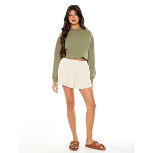 OEM Winters Crop Sudadera Mujer Moda Streetwear Diseño O Cuello Regular Fit Cómodo Nueva llegada Sudaderas de mujer - Product Image 5