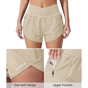 Shorts de course pour femmes avec compression intégrée et doublure à séchage rapide - Product Image 3