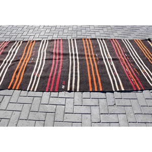 Turkish <b>Runner</b> Rug 4x11.4 ft, <b>Black</b> Floral Vintage Wool Rug - Product Image 3