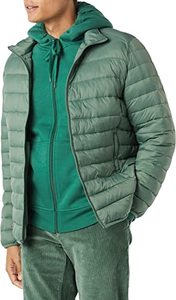 Blouson matelassé violet pour homme, col montant, fermeture éclair, coupe-vent, décontracté, rembourrage en polyester, pour l'automne - Product Image 6