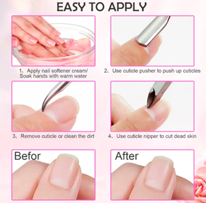 ANAAIF-Alicates para cutículas de uñas, removedor de piel muerta duradero, pinzas recortadoras, pinzas negras para cutículas de manicura con empujador de cutículas, D501 - Product Image 6