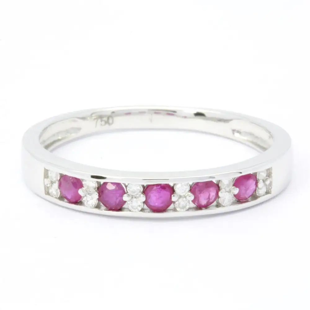 Оптовая продажа, белое золото 18 карат, женское элегантное высококачественное роскошное бриллиантовое классическое рубиновое кольцо