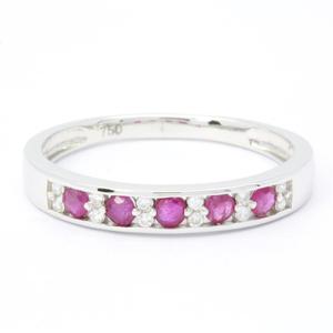 Bán buôn 18K vàng trắng kim cương nữ thanh lịch cao cấp sang trọng kim cương cổ điển <span class=keywords><strong>Ruby</strong></span> Nhẫn - Product Image 1