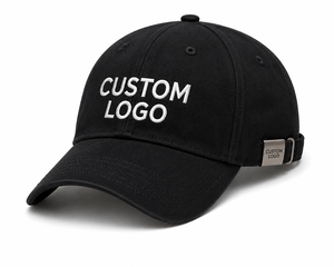 Gorra de Béisbol Negra con Logotipo Personalizado, Bordado 3D en el Panel Frontal, Patrón de Letras, Correa Ajustable, Estilo Dad Hat para Promoción de Marca - Product Image 2