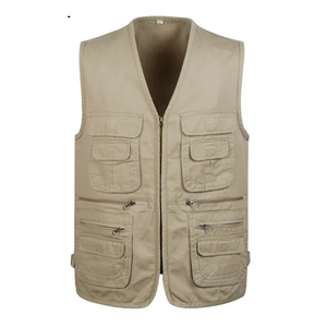 Nuevos chalecos transpirables para hombre, chaqueta vaquera sin mangas, chaleco rojo y negro con muchos bolsillos, chaleco deportivo al aire libre de Color rojo, servicio OEM - Product Image 6