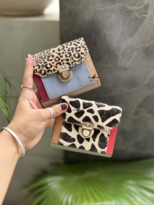 Monedero de cuero de piel reciclada de alta calidad, elegante cartera de mano, tarjetero, multicolor, estilo occidental, Unisex - Product Image 2