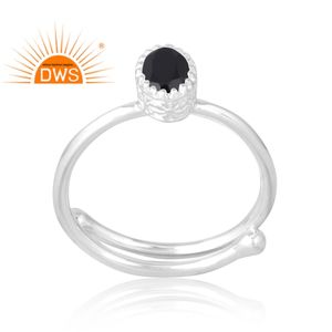 Nuevo diseño de tendencia, anillo de piedras preciosas espinales negras naturales de Plata de Ley 925, fabricante de joyas de diseño personalizado - Product Image 1