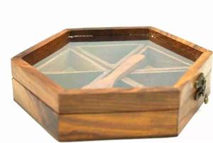 Metier Customised Best Quality Handcrafted Natural Wooden Spice Box Spice Container for Home Home Restaurant Hotel From India . - Product Image 2