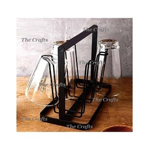 Diseño atractivo Soporte de estante de vidrio de color plateado de acero inoxidable Soporte de vidrio de taza de tamaño personalizado en India - Product Image 5