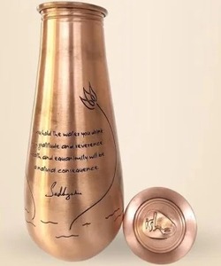 ขวดน้ำทองแดงบริสุทธิ์พิมพ์ลายมะนาวสำหรับใช้ในชีวิตประจำวันขวดน้ำทองแดงกันรั่วเป็นมิตรต่อสิ่งแวดล้อมสำหรับบ้านสำนักงานการเดินทาง - Product Image 2