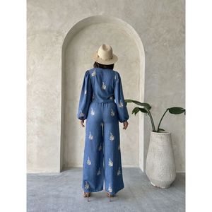 Pantalones de Lino para Mujer Topshow con Detalle Bordado, Pantalones al por Mayor - Product Image 2