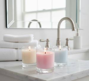 Premium Handmade <b>Soy</b> Wax Scented Single Wick Pastel Glass <b>Candle</b> for Home Decor Minimalist Office Setup-Eco-Friendly Modern - Product Image 2