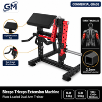Machine d'extension des biceps et des triceps à charge libre robuste avec coussin de préparation pour l'entraînement de force en salle de sport commerciale