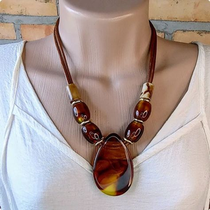 Haute qualité fabricant indien collier en résine époxy meilleure vente bijoux à la mode bon prix idée cadeau - Product Image 2