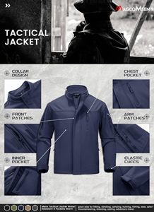 Chaqueta Softshell impermeable para hombre para senderismo al aire libre blusa larga con cierre de cremallera hecha en Pakistán - Product Image 5