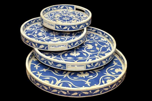 Bandeja de Servir con Incrustaciones de Hueso de Alta Calidad al Mejor Precio de la India para Regalos Árabes y Comida para Llevar - Product Image 3