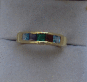 Yellow Gold <b>Ring</b> Classic Style Fine Jewelry Cut White Gold Gemstone and Pearl Inlay for Everyday Wear and <b>Couples</b> - Product Image 1