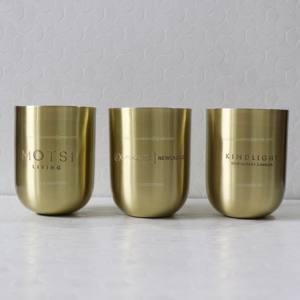 Pot à bougie en métal doré en laiton personnalisé récipient de luxe pour la maison avec de nouveaux designs conteneurs vides en étain pour la fabrication de bougies et la décoration de la maison - Product Image 1
