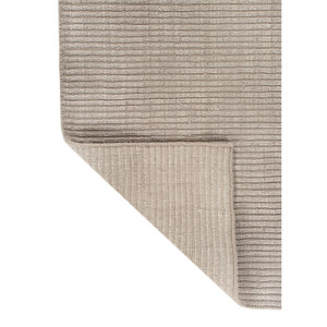 พรมขนสัตว์และไหมทอมือสีเทาและสีดำลายทาง พรมปูพื้นห้องโถงรูปสี่เหลี่ยมผืนผ้า พรมปูพื้นห้องแบบทอเรียบและพรมปูพื้นห้องแบบ PVC-HWS-2002 - Product Image 5