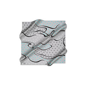 Grey Cotton Floral Pattern Square Scarf - Product Image 1