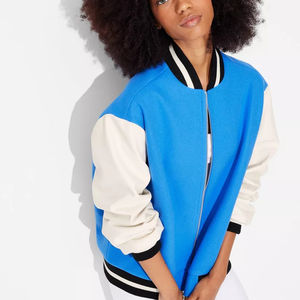 À la mode Femmes Varsity Veste Élégant Polaire Manches Laine Mélange Collège Survêtement Personnalisé Brodé Tricoté Respirant En Gros - Product Image 1