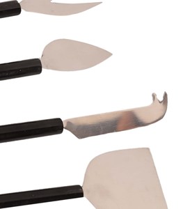 High Quality Stainless Steel Black & Silver Cheese <b>Knife</b> Set for Home Hotel or Restaurant Including Fork and Spoon - Product Image 5