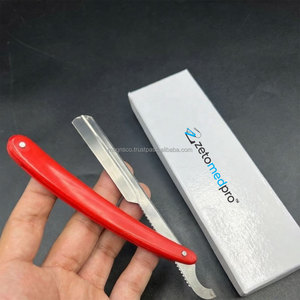 Navaja de Afeitar Plegable de Acero Inoxidable con Hoja Plateada de un Solo Filo y Mango de Plástico, Personalizable con Logotipo, la Más Vendida - Product Image 2