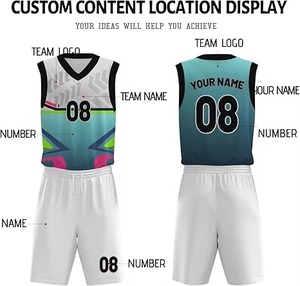 Uniforme de basket-ball pour homme sur mesure, 100% polyester, sans manches, séchage rapide, respirant, vêtements de sport, conception personnalisée OEM, taille plus - Product Image 6