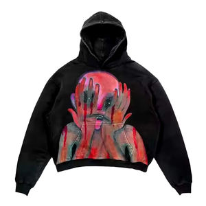 500 Gsm sweat à capuche bouffée impression poids lourd Boxy hommes Double couche surdimensionné 400gsm luxe pull coton recadrée sweats à capuche personnalisés - Product Image 3