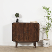 Franklin Modern Design Buffet 2 portes en bois de manguier foncé pour salon, salle à manger, cuisine, salle de bain, chambre à coucher, hôtel