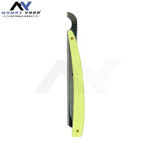 Rasoir droit en acier inoxydable avec logo personnalisé, rasoir de sécurité jetable de style barbier avec couleur personnalisée pour le visage - Product Image 6