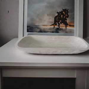 Vela de madera de mango tallada a mano Vintage blanca antigua, cuenco de masa, relleno de cera elegante, decoración vacía para el hogar de Navidad - Product Image 2