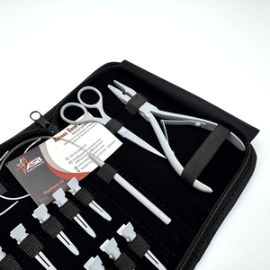 Herramienta de extensiones de cabello con lazo de cuentas Micro Links, alicates de prensa de microperlas, aguja de tracción hecha de acero inoxidable duradero, logotipo personalizado - Product Image 2