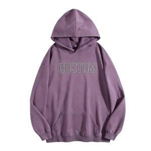 Latest Men's High Quality 100% Cotton Winter Hoodies Sweatshirts Loose Fit Front Logo Embroidered Printed Drop Shoulder Design - Product Image 3