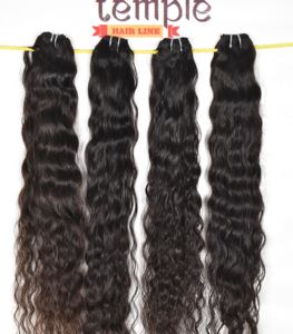 Paquete de color natural virgen negro mujeres 100% onda profunda India sin procesar cutícula cruda alineada máquina doble trama cabello humano - Product Image 3