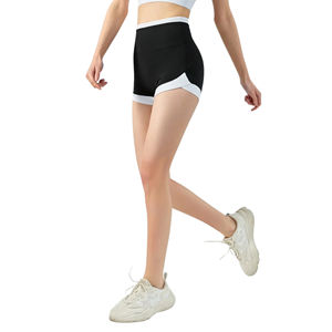 Femmes taille haute trois points 3/4 Slip Shorts décontracté hanche ascenseur couleur bloqué sport Leggings chaud tricoté pour des vêtements de plein air - Product Image 3