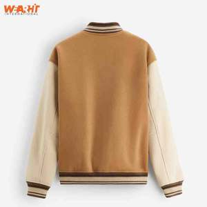 Vêtements personnalisés unisexes pour hommes vestes universitaires en laine avec vestes de baseball Letterman en satin style vintage manches en cuir respirant - Product Image 6