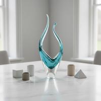 Esculturas Modernas de Cristal Azul de China para Decoración de Mesa en Hogar u Oficina - Recuerdos para Bodas, Cumpleaños, Halloween, Navidad