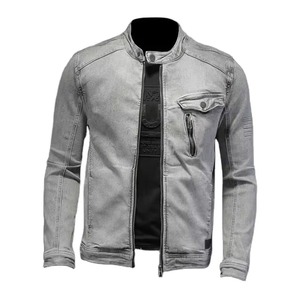 แจ็คเก็ตยีนส์ผู้ชายสไตล์ฮิปฮอปลำลองเทรนด์ใหม่ฤดูใบไม้ผลิ/ฤดูใบไม้ร่วง แขนยาว ล้างสีแบบสโตนวอช ปรับแต่งได้ ทรงริบด้านหยาบ กันลม - Product Image 1