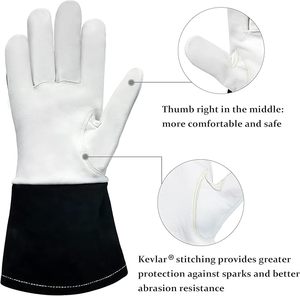 Gants de soudage, peau de chèvre de qualité supérieure à haute dextérité, pouce droit résistant à la chaleur pour Tig Mig - Product Image 3