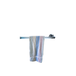 ที่แขวนผ้าเช็ดตัวกระจกนิรภัยสีขาวฝ้าพร้อมที่ยึดติดผนังสแตนเลสขัดเงา อุปกรณ์เสริมในห้องน้ำที่เรียบง่ายและทนทาน - Product Image 2