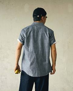 เสื้อยีนส์แขนสั้นลำลองสำหรับผู้ชายเป็นมิตรกับสิ่งแวดล้อมระบายอากาศได้ดีแห้งเร็วป้องกันการหดตัวสำหรับฤดูใบไม้ร่วงโดยกิจวัตรแบบเวียดนาม - Product Image 2