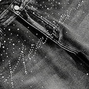 2025 pantalones cortos de moda para hombres con diamantes de imitación estilo urbano de calle OEM hombres pantalones cortos de moda casuales de diamantes de imitación - Product Image 4