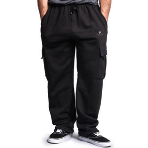 Pantalon de survêtement épais décontracté pour hommes personnalisé par OEM Pantalon de survêtement léger en coton et polyester taille moyenne Baggy Jogging léger droit à jambe large - Product Image 1