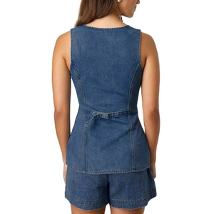 Gilet en jean unisexe Ryan Pro Gear, nouveau design tendance, sans manches, pour homme et femme, veste en jean à capuche pour femme - Product Image 6