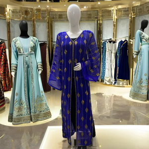 เสื้อคลุมคลุมด้านหน้าทำด้วยมือสไตล์อาหรับสำหรับผู้หญิงเสื้อคลุมยาวแบบสุภาพสไตล์อาหรับสำหรับโอกาสและงานปาร์ตี้ที่หรูหรา - Product Image 1